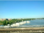Crossing the Mystic River on MBTA Commuter rail to Haverhill